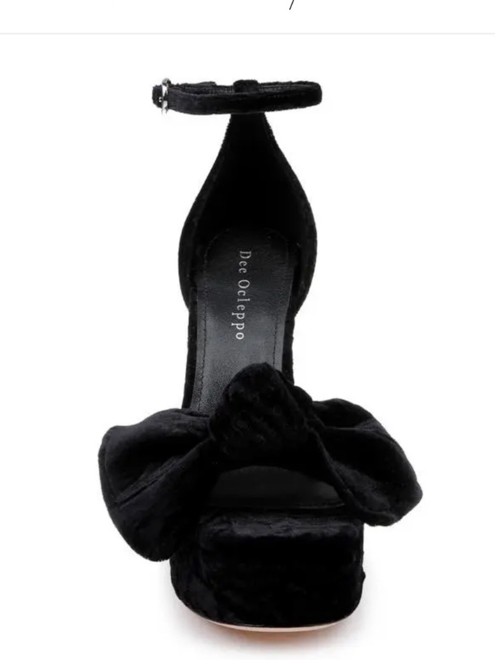 Dee Ocleppo Brenton 90mm Velvet Platform Sandal 38.5 View 4